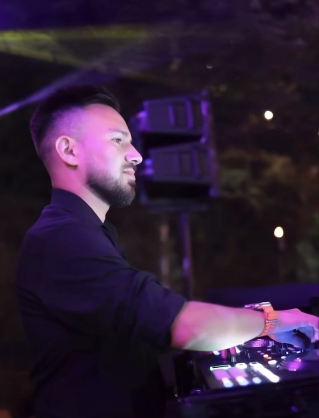 DJ Luis Ayala at the booth